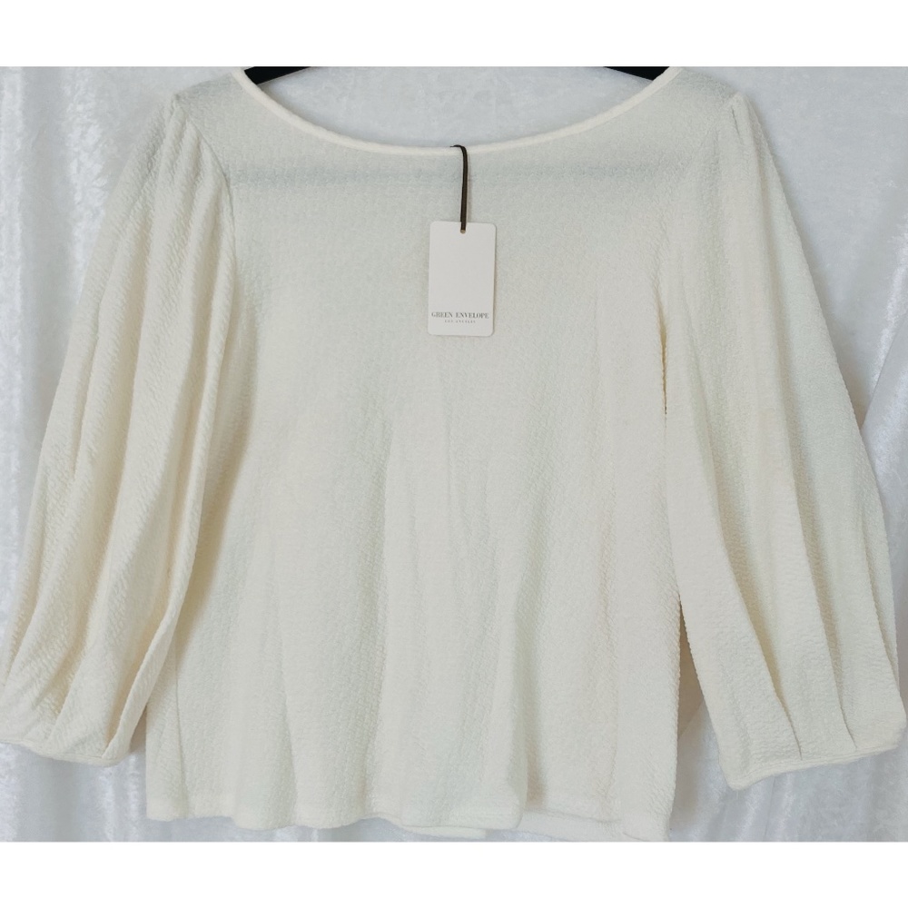 Green Envelope Balloon Sleeve Top